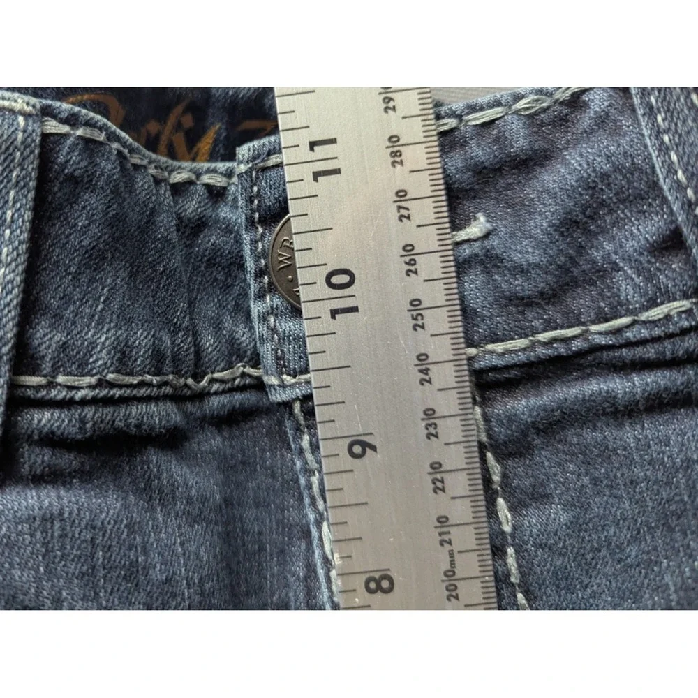 Wrangler Rock 47 Denim Blue Jeans 34x36 Men's Slim Fit Boot Cut